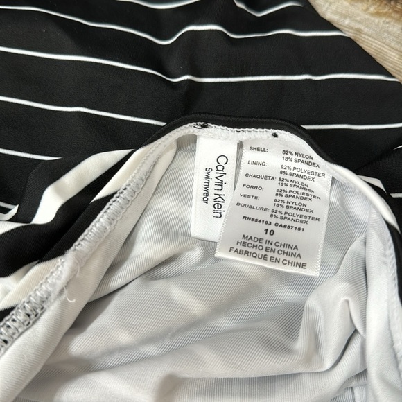 Calvin Klein Striped One Piece Size 10 - Picture 4 of 6